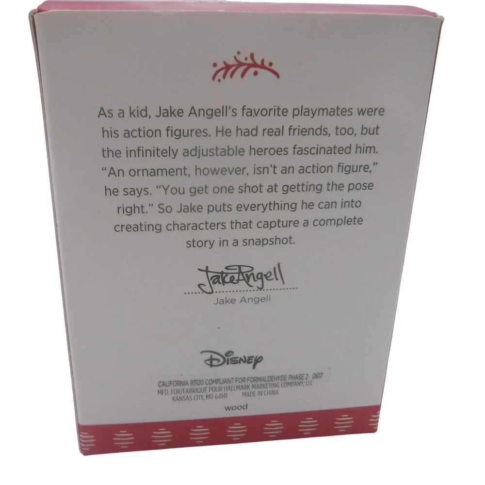 Disney Hallmark Keepsake Minnie‎ Mouse Wood Christmas Ornament Jake Angell 2017